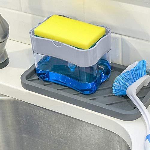 Soap Dispenser - 2 in 1 Soap Dispenser  With Microfibre Wash Dust Cleaning Gloves ( 380 ml, Multicolor )